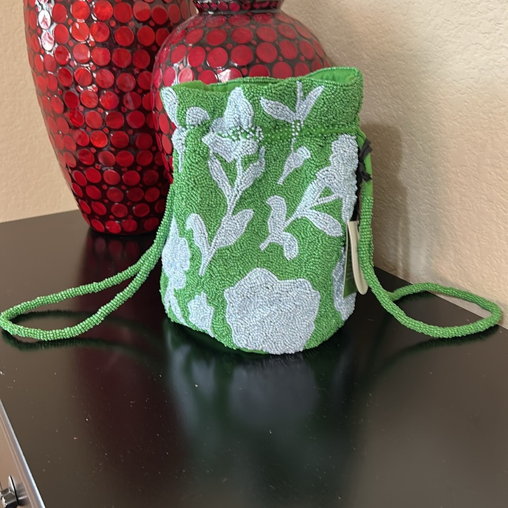 Kate Spade x Target NWT Beaded Classic Rose Drawstring Bucket Bag - Picture 5 of 10